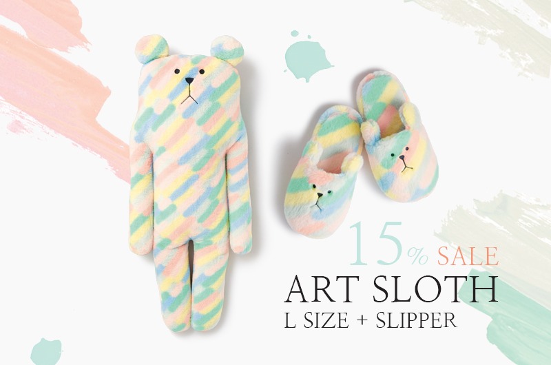 ART SLOTH (L) + SLIPPER SET